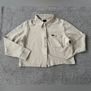 Lee Women's Beige Button-Up cropped